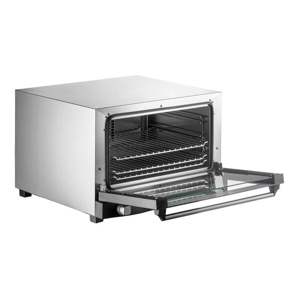 Scratch and Dent Cadco Lisa OV-013 3-Shelf Half Size Medium-Duty Manual Countertop Convection Oven - 120V