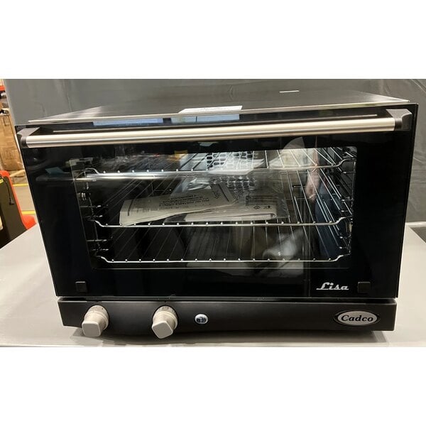 Scratch and Dent Cadco Lisa OV-013 3-Shelf Half Size Medium-Duty Manual Countertop Convection Oven - 120V