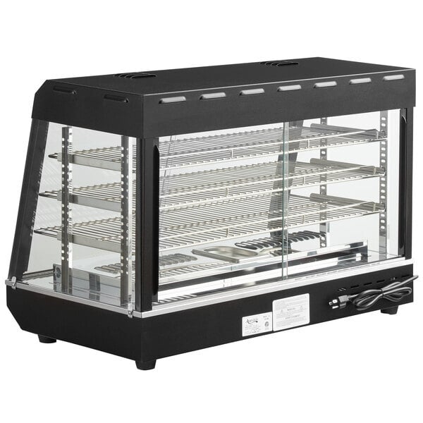 Scratch and Dent Avantco HDC-36 36" Self/Full Service 3 Shelf Countertop Heated Display Case with Sliding Doors - 120V, 1580W