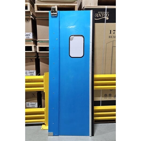 Scratch and Dent Regency Single Aluminum Swinging Traffic Door with 9" x 14" Window - 30" x 84" Door Opening