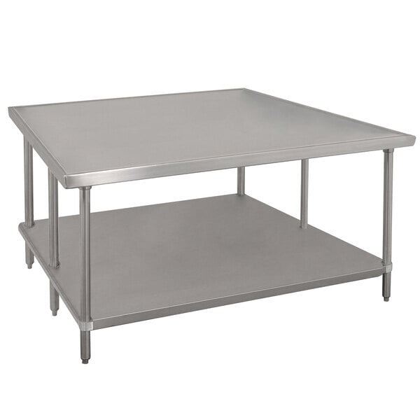 Scratch and Dent Advance Tabco VSS-486 48" x 72" 14 Gauge Stainless Steel Work Table with Stainless Steel Undershelf