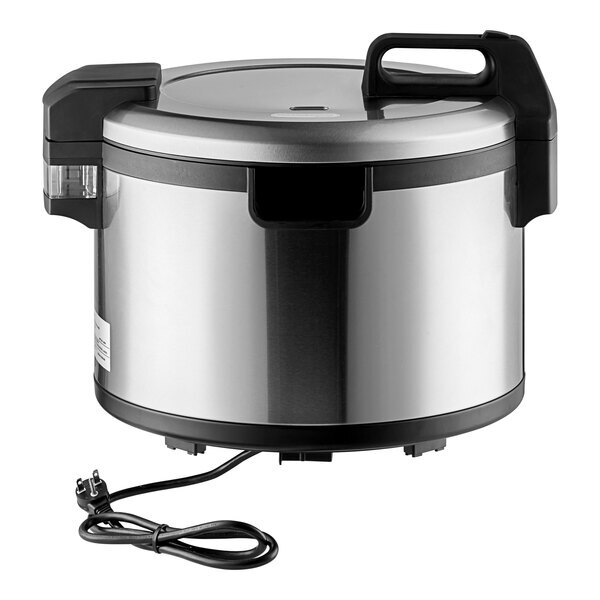 Scratch and Dent Avantco RCSB90 90 Cup (45 Cup Raw) Digital Electric Rice Cooker / Warmer with Hinged Lid - 240V, 2,500W