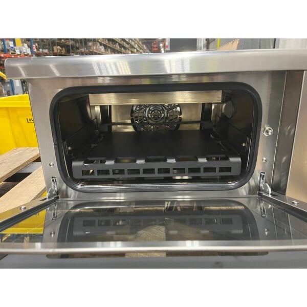 Scratch and Dent Cadco VariKwik VK-120 Stainless Steel Countertop High-Speed Oven with Touchscreen - 1,920W, 120V