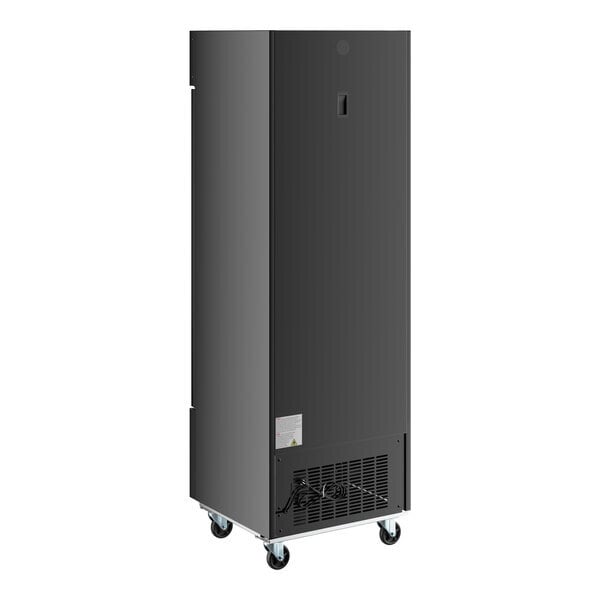 Scratch and Dent Avantco GDC-12F-HC 27" Black Customizable Swing Glass Door Merchandiser Freezer with LED Lighting