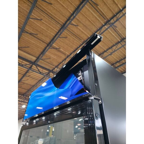 Scratch and Dent Avantco GDC-12F-HC 27" Black Customizable Swing Glass Door Merchandiser Freezer with LED Lighting
