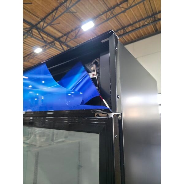 Scratch and Dent Avantco GDC-12F-HC 27" Black Customizable Swing Glass Door Merchandiser Freezer with LED Lighting
