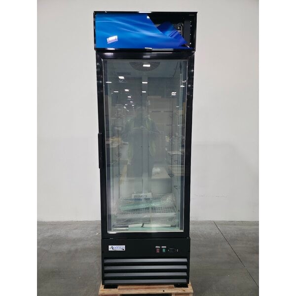 Scratch and Dent Avantco GDC-12F-HC 27" Black Customizable Swing Glass Door Merchandiser Freezer with LED Lighting