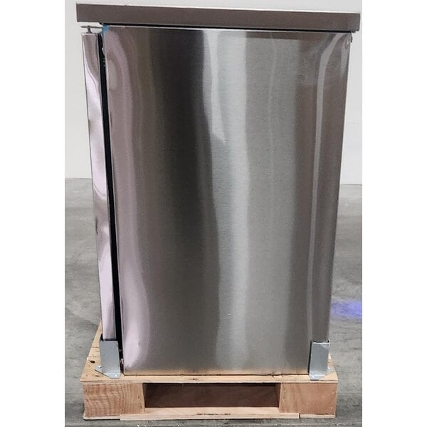 Scratch and Dent Avantco UBB-60-HC-S 60" Stainless Steel Counter Height Narrow Solid Door Back Bar Refrigerator with LED Lighting