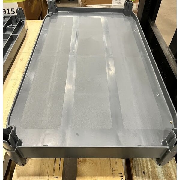 Scratch and Dent Rubbermaid® FG409100GRAY Xtra Gray 300 lb. Three Shelf Utility Cart / Bus Cart 40" x 20" x 37"