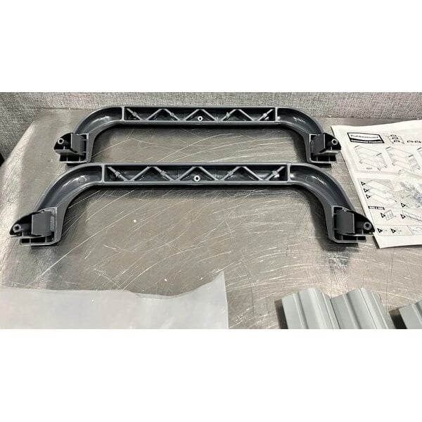 Scratch and Dent Rubbermaid® FG409100GRAY Xtra Gray 300 lb. Three Shelf Utility Cart / Bus Cart 40" x 20" x 37"