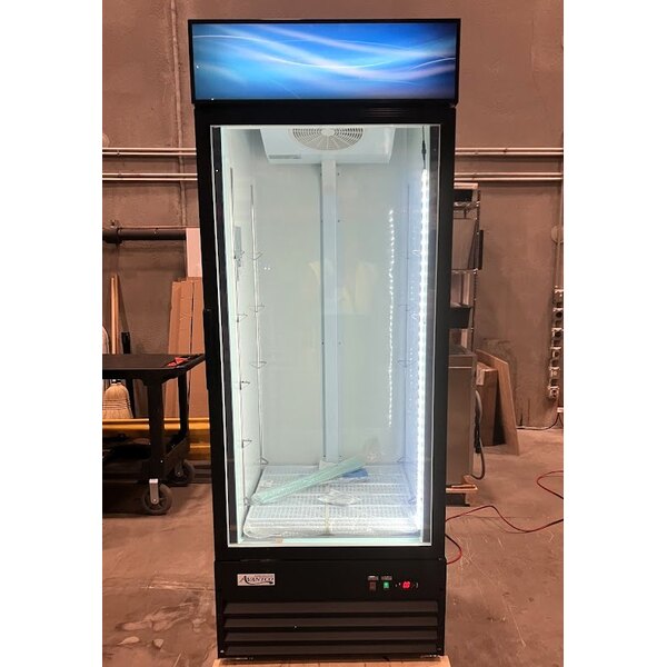 Scratch and Dent Avantco GDC-24F-HC 31" Black Customizable Swing Glass Door Merchandiser Freezer with LED Lighting