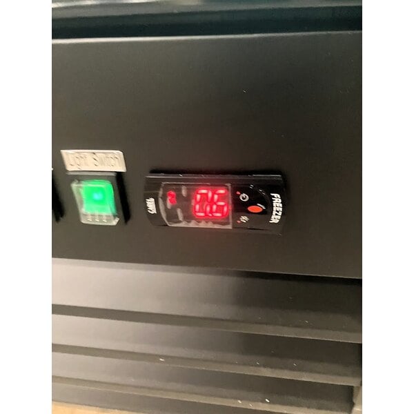 Scratch and Dent Avantco GDC-24F-HC 31" Black Customizable Swing Glass Door Merchandiser Freezer with LED Lighting