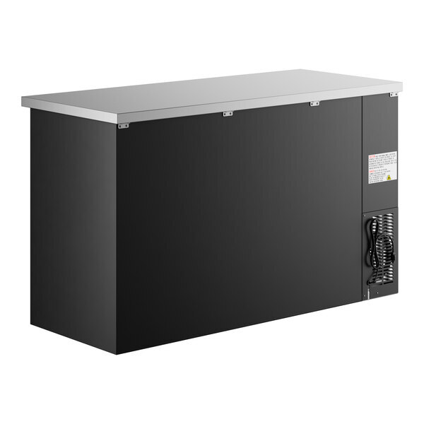 Scratch and Dent Avantco UBB-60S-HC 60" Black Counter Height Narrow Sliding Glass Door Back Bar Refrigerator with LED Lighting