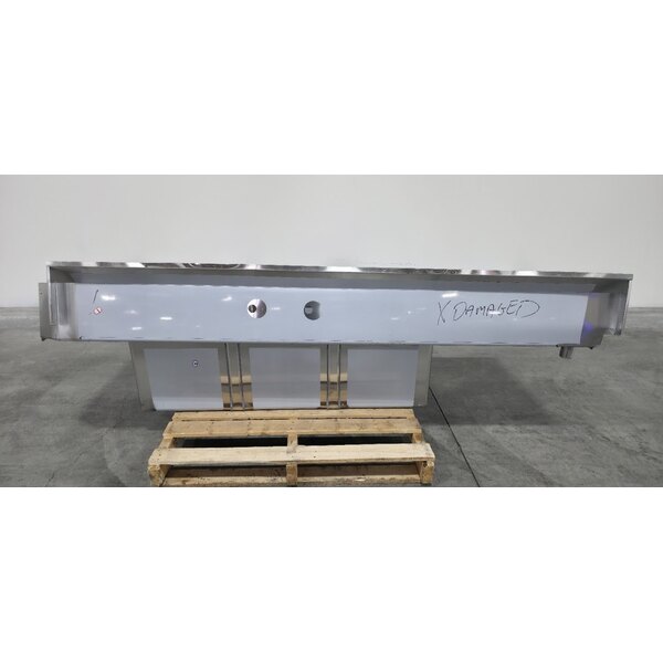 Scratch and Dent Regency 16-Gauge 7' Soiled / Dirty Dish Table with 3-Compartment Sink - 16" x 20" x 14" Bowls - Left Drainboard