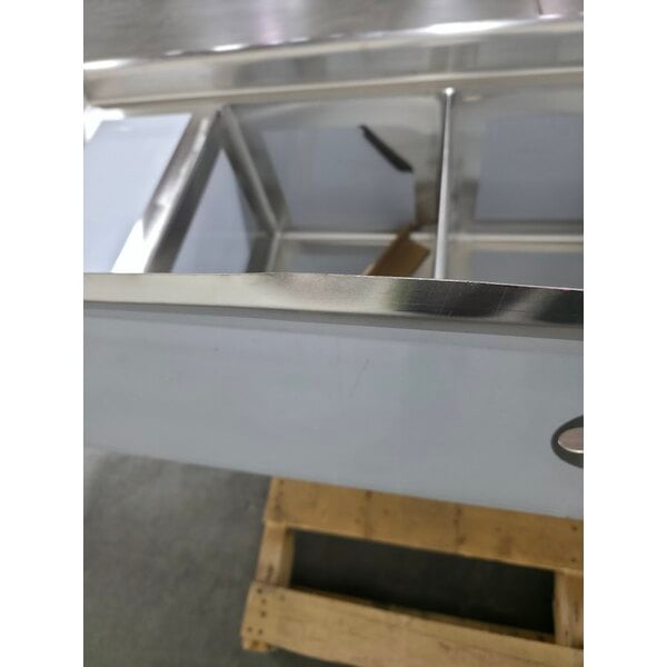 Scratch and Dent Regency 16-Gauge 7' Soiled / Dirty Dish Table with 3-Compartment Sink - 16" x 20" x 14" Bowls - Left Drainboard