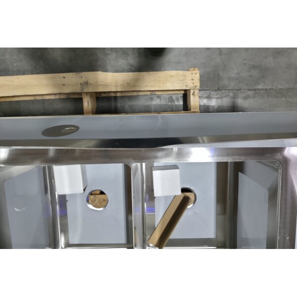 Scratch and Dent Regency 16-Gauge 7' Soiled / Dirty Dish Table with 3-Compartment Sink - 16" x 20" x 14" Bowls - Left Drainboard