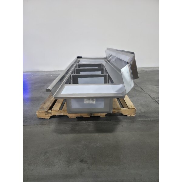 Scratch and Dent Regency 16-Gauge 7' Soiled / Dirty Dish Table with 3-Compartment Sink - 16" x 20" x 14" Bowls - Left Drainboard