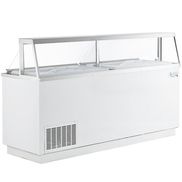 Scratch and Dent Avantco CPW-88-HC 88 3/4" 16 Tub White Deluxe Ice Cream Dipping Cabinet