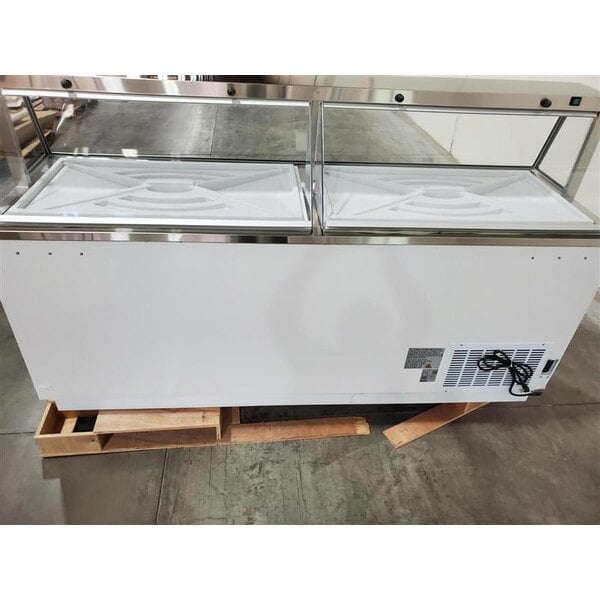 Scratch and Dent Avantco CPW-88-HC 88 3/4" 16 Tub White Deluxe Ice Cream Dipping Cabinet