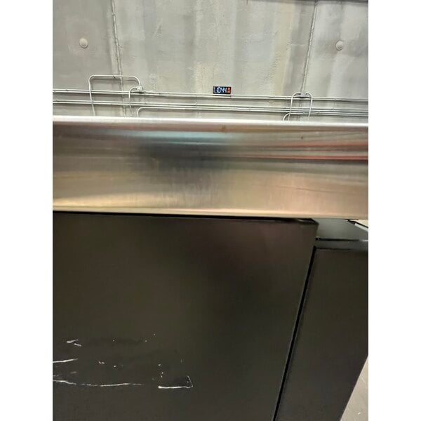 Scratch and Dent Avantco UBB-48S-HC 48" Black Counter Height Narrow Sliding Glass Door Back Bar Refrigerator with LED Lighting