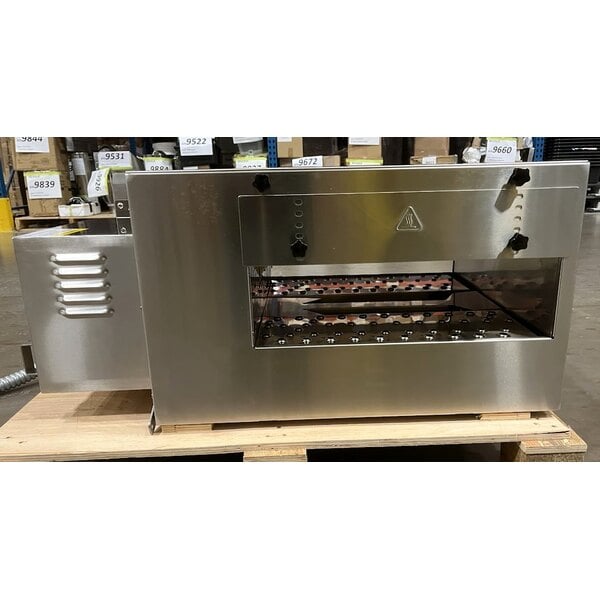 Scratch and Dent Cooking Performance Group ICOE-50-K2D Double Stacked Countertop Impinger Electric Conveyor Oven with 50" Belts - 240V, 1 Phase, 6700W