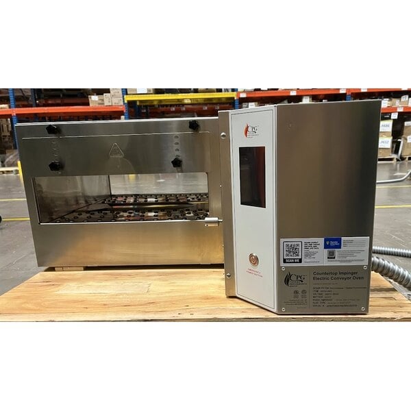 Scratch and Dent Cooking Performance Group ICOE-50-K2D Double Stacked Countertop Impinger Electric Conveyor Oven with 50" Belts - 240V, 1 Phase, 6700W