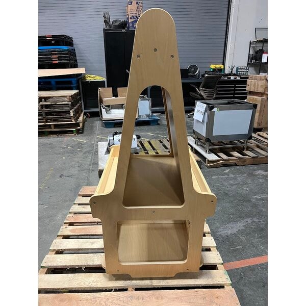 Scratch and Dent Flash Furniture Bright Beginnings 24 1/2" x 48 1/4" Wooden Mobile Double-Sided 2-Person Art Station with Bottom Shelf and Paper Roll Holder