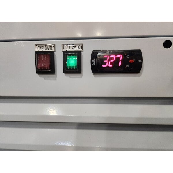 Scratch and Dent Avantco GDS-47-HC 53 1/8" White Customizable Sliding Glass Door Merchandiser Refrigerator with LED Lighting