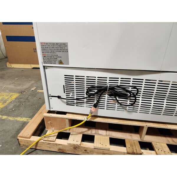 Scratch and Dent Avantco GDS-47-HC 53 1/8" White Customizable Sliding Glass Door Merchandiser Refrigerator with LED Lighting