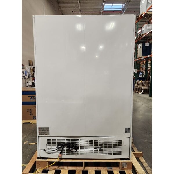 Scratch and Dent Avantco GDS-47-HC 53 1/8" White Customizable Sliding Glass Door Merchandiser Refrigerator with LED Lighting