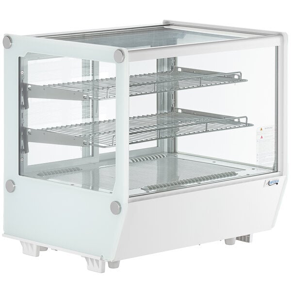 Scratch and Dent Avantco BCS-28-HC 27 5/8" White Refrigerated Square Countertop Bakery Display Case with LED Lighting