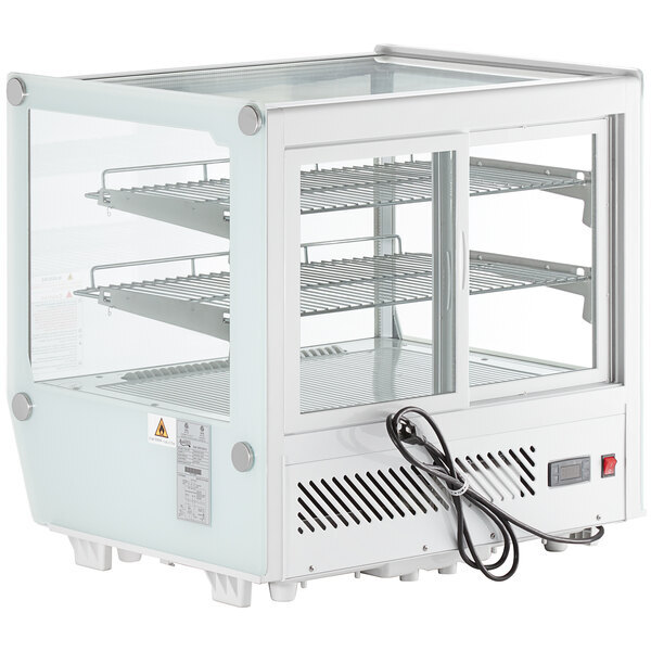 Scratch and Dent Avantco BCS-28-HC 27 5/8" White Refrigerated Square Countertop Bakery Display Case with LED Lighting