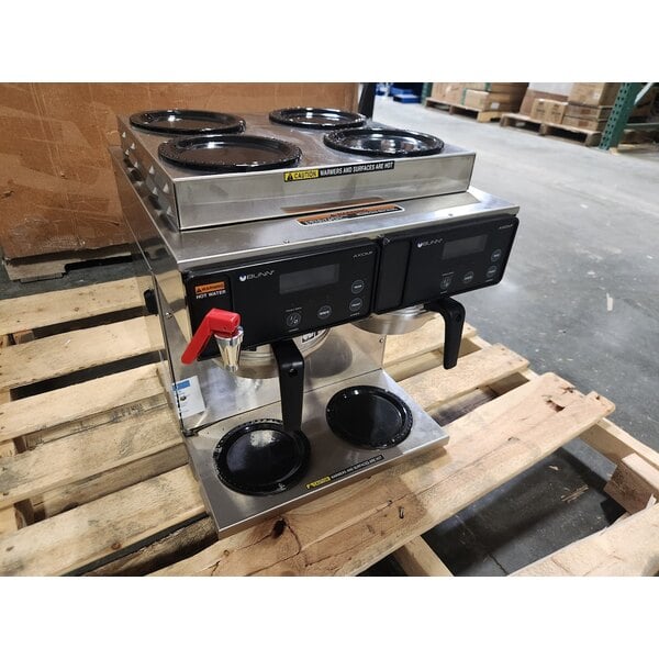 Scratch and Dent Bunn 38700.0014 Axiom 4/2 Twin 12 Cup Automatic Coffee Brewer with 4 Upper and 2 Lower Warmers - 120/208-240V