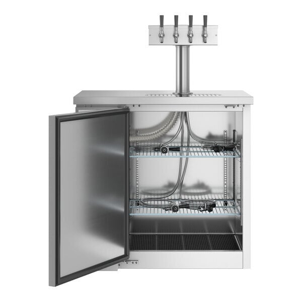 Scratch and Dent Avantco UDD-36-HC-S 36" Stainless Steel Four Tap Kegerator Beer Dispenser - (1) 1/2 Keg Capacity
