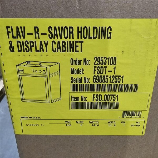 Scratch and Dent Hatco FSDT-1 Flav-R-Savor Humidified Hot Food Holding & Display Cabinet With 4 Tier Circle Rack