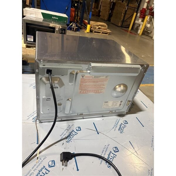 Scratch and Dent Solwave Ameri-Series Medium-Duty Stainless Steel Commercial Microwave with Push Button Controls - 120V, 1,200W