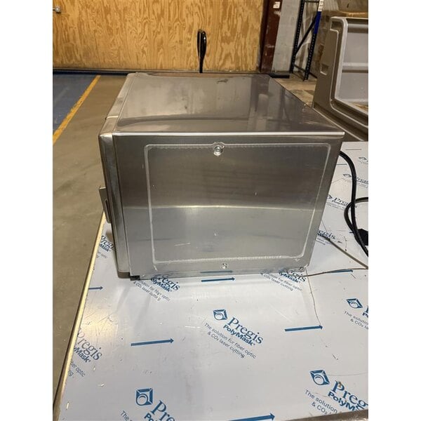 Scratch and Dent Solwave Ameri-Series Medium-Duty Stainless Steel Commercial Microwave with Push Button Controls - 120V, 1,200W