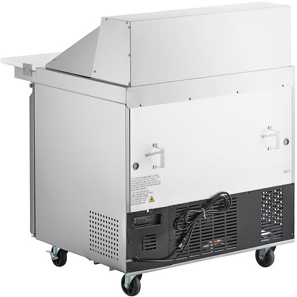 Scratch and Dent Avantco SS-PT-36M-C 36" 2 Door Mega Top Stainless Steel Refrigerated Sandwich Prep Table with 10 1/2" Cutting Board