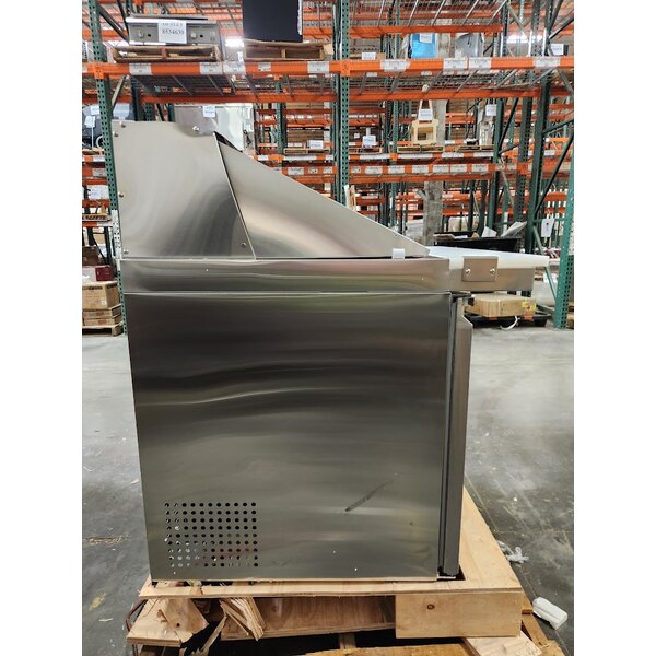 Scratch and Dent Avantco SS-PT-36M-C 36" 2 Door Mega Top Stainless Steel Refrigerated Sandwich Prep Table with 10 1/2" Cutting Board