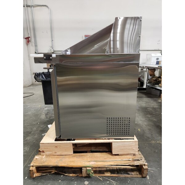 Scratch and Dent Avantco SS-PT-36M-C 36" 2 Door Mega Top Stainless Steel Refrigerated Sandwich Prep Table with 10 1/2" Cutting Board