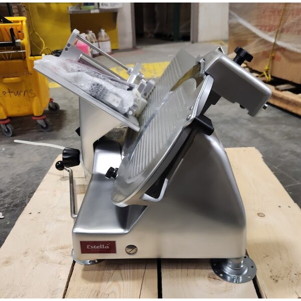 Scratch and Dent Estella SLM13 13" Heavy-Duty Manual Meat Slicer - 1/2 hp