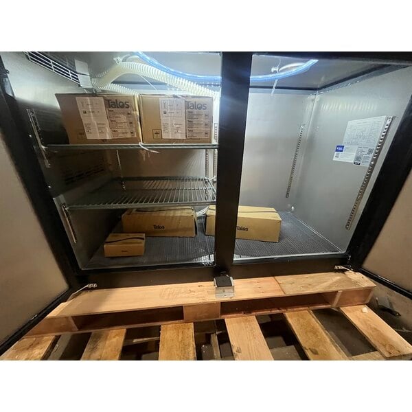 Scratch and Dent Avantco UDD-60-HC (2) Triple Tap Shallow Depth Kegerator Beer Dispenser - Black, (2) 1/2 Keg Capacity