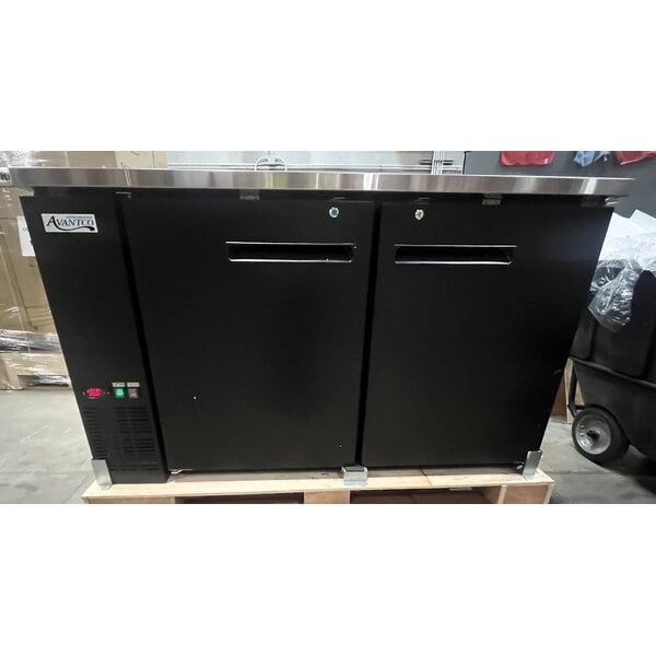 Scratch and Dent Avantco UDD-60-HC (2) Triple Tap Shallow Depth Kegerator Beer Dispenser - Black, (2) 1/2 Keg Capacity