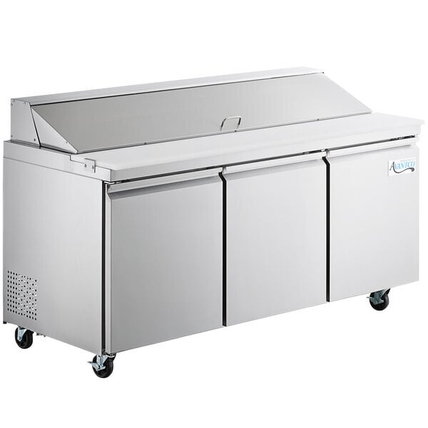 Scratch and Dent Avantco SS-PT-71-HC 70" 3 Door Stainless Steel Refrigerated Sandwich Prep Table