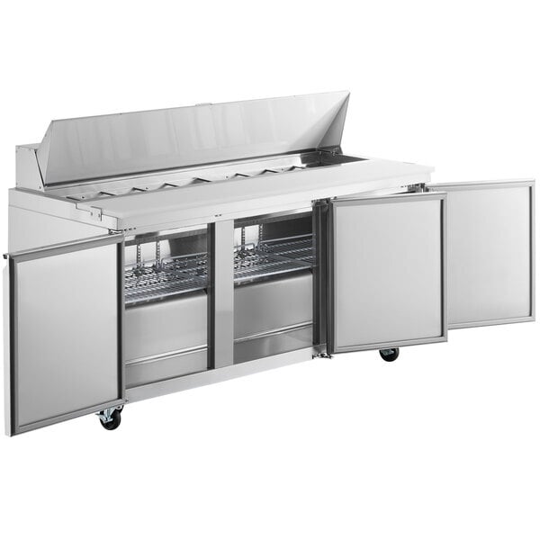 Scratch and Dent Avantco SS-PT-71-HC 70" 3 Door Stainless Steel Refrigerated Sandwich Prep Table