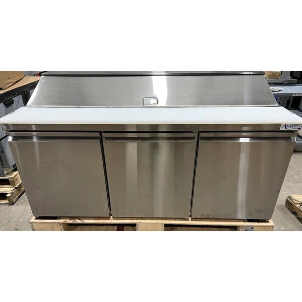 Scratch and Dent Avantco SS-PT-71-HC 70" 3 Door Stainless Steel Refrigerated Sandwich Prep Table