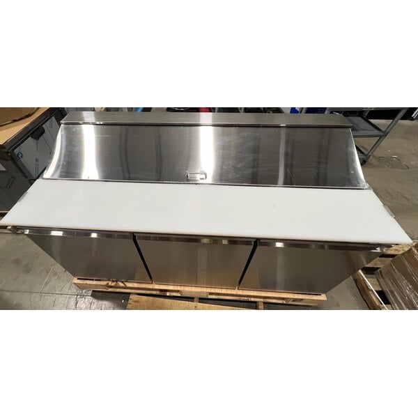 Scratch and Dent Avantco SS-PT-71-HC 70" 3 Door Stainless Steel Refrigerated Sandwich Prep Table