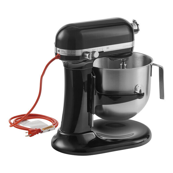 Scratch and Dent KitchenAid KSM8990OB Black 8 Qt. Bowl Lift Countertop Mixer with Standard Accessories - 120V, 1 3/10 hp