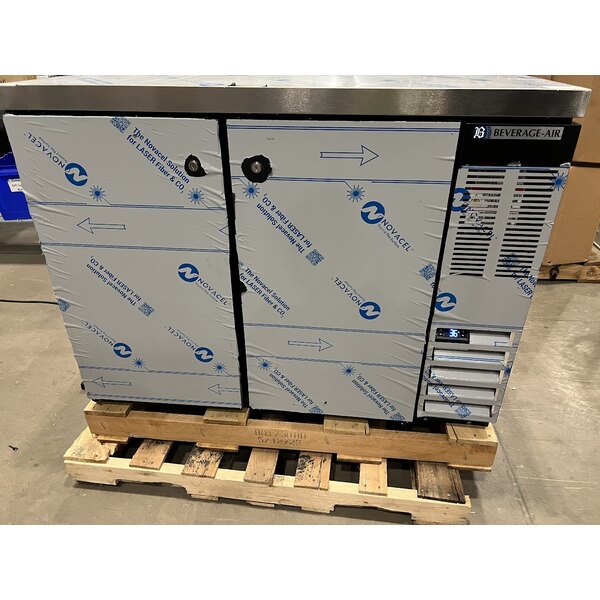 Scratch and Dent Beverage-Air BB48HC-1-B-27 48" Black Counter Height Solid Door Back Bar Refrigerator