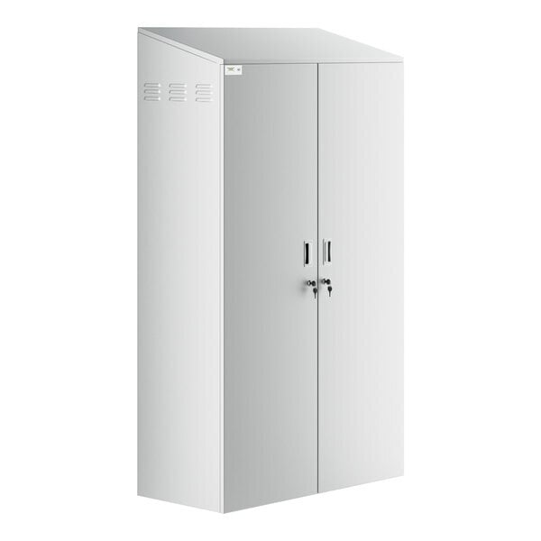 Scratch and Dent Regency 48" Stainless Steel Mop Sink Cabinet - 20" x 16" x 12" Mop Sink on Right Side